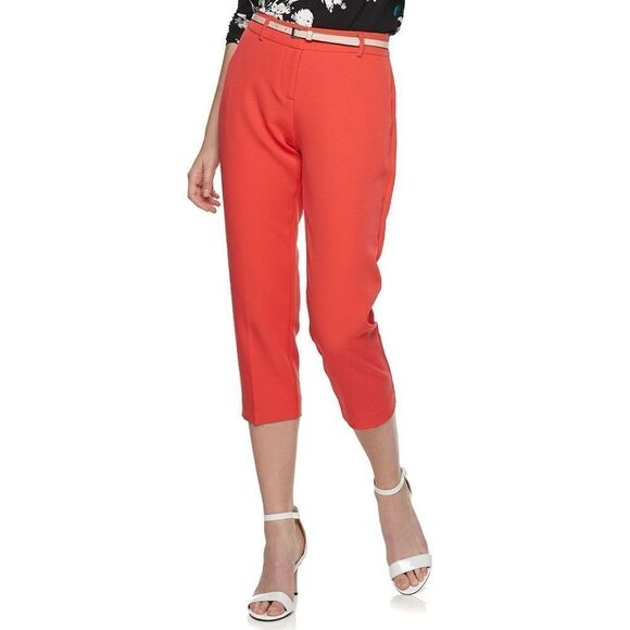 NWT‎ Apt. 9 Modern Fit Straight-Leg Capris Cropped Sunkissed Coral Size 4 - Picture 1 of 10
